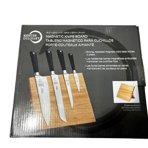 Mercer Culinary Magnetic Bar Block FOR‎ Knives Real Acacia Wood